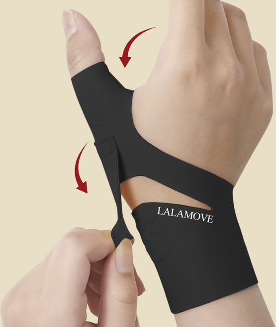 라라무브 더블그립 엄지손가락 손목 보호대, 1개, 블랙, 오른손