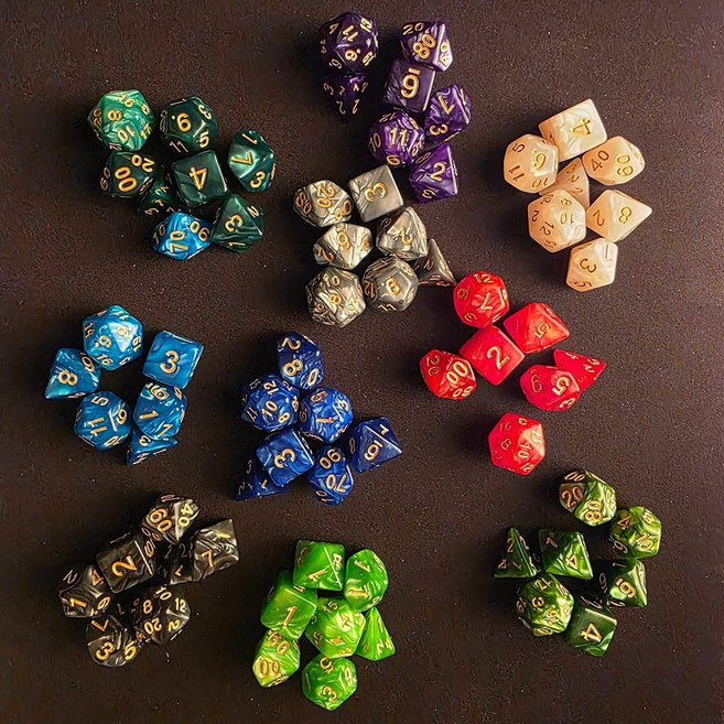 로커스라인 아케인 엘리멘탈 펄 마블 TRPG 주사위 7종 세트 다면체 보드게임, 02오션웨이브