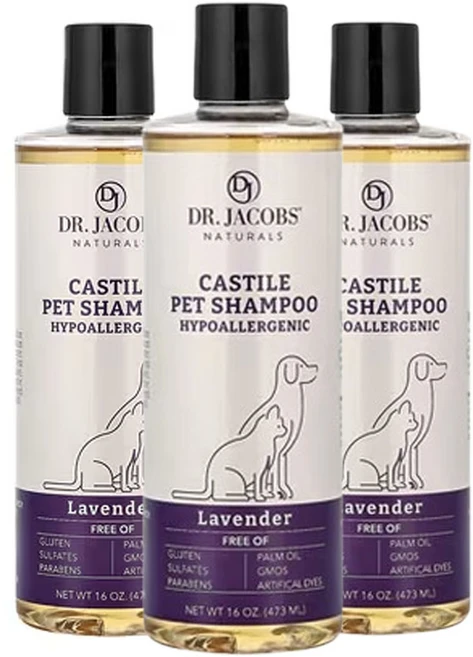 닥터 제이콥스 네츄럴스 카스티야 펫 샴푸 라벤더 (16oz), 3개, 473ml - 쿠팡