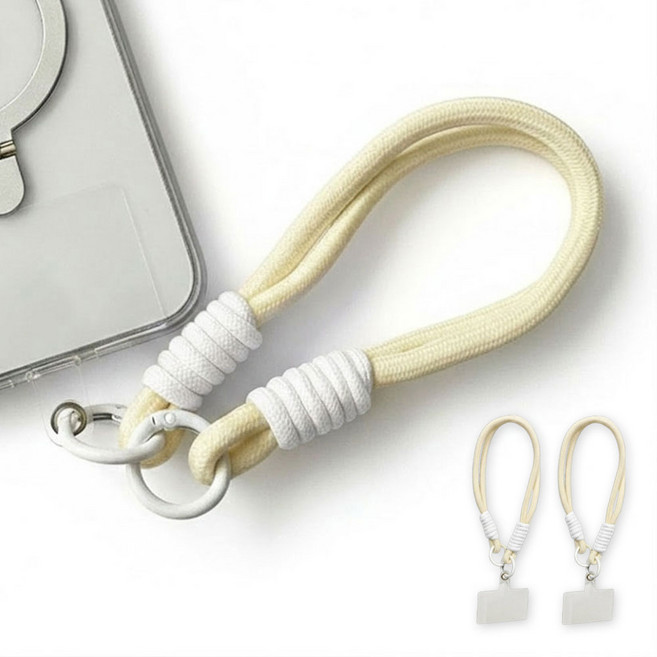 라미 핸드폰 도난방지 손목 스트랩 2개, 1세트, 아이보리