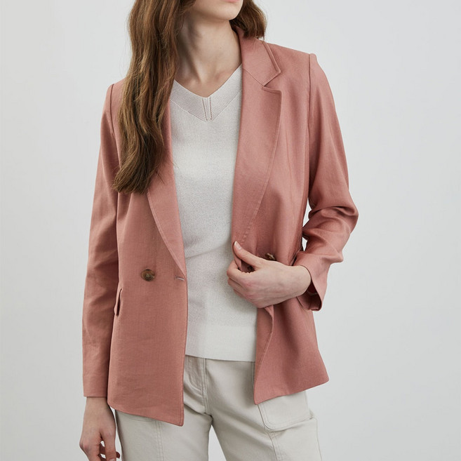 올리비아로렌 린넨 블렌드 더블자켓_VOCFU4M3111