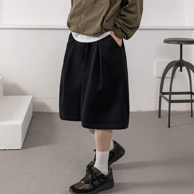 FITOJIM 남자 반바지 원턱 와이드 벌룬 버뮤다 팬츠 트레이닝 바지