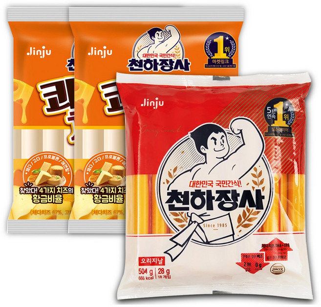 2+1) 천하장사 소세지 오리지날 504g+ 치즈 448g X2개, 504g, 3세트