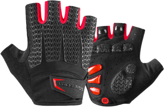 락브로스 젤패드 라이딩장갑 반장갑, 레드