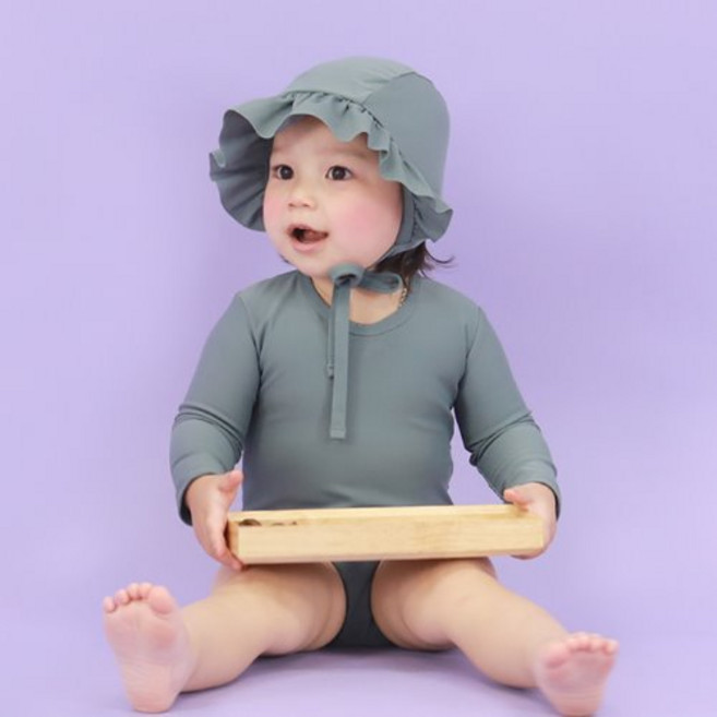 메르베 신생아 수영복 6개월 백일 돌 아기 수영복세트 모자포함 베이비 래쉬가드 유아 스윔웨어