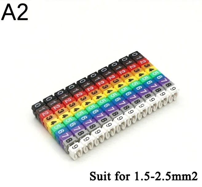 100/150pcs 케이블 마커 2-8mm 와이어 네트워크 케이블에 대 한 다채로운 M 형 마커 번호 태그 레이블 Cat5, 02 A2