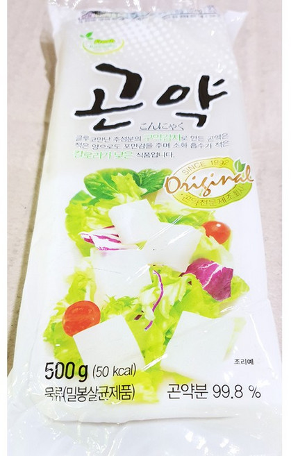 대용량 저칼로리 사각 묵곤약 500g 식사대용 무침, 4개