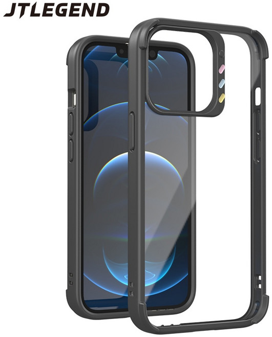 JTLEGEND iPhone 13 QCAM 日系 極透背蓋 軍規防摔殼 鏡頭框可拆換色
