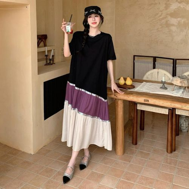 ZENCY 젠시 보나 반팔 롱원피스