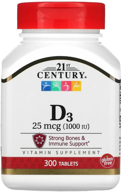 1+1 21세기센트리 비타민D3 25mcg 300정 칼슘 미네랄 글루텐프리 셀룰로오스, 2개 - 쿠팡