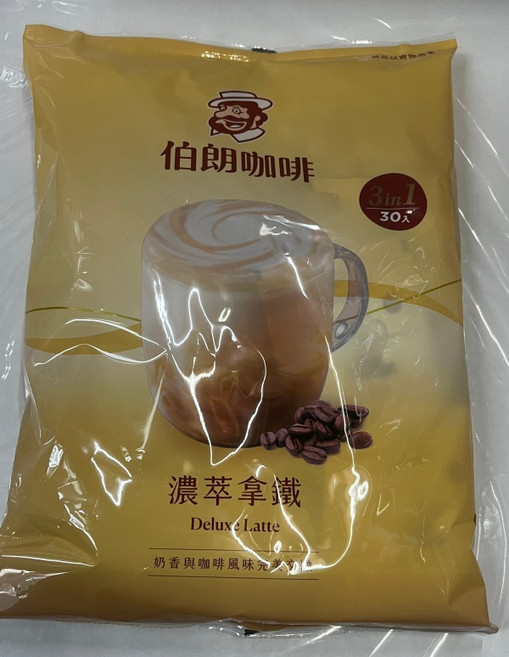 伯朗咖啡 濃萃拿鐵 Deluxe Latte 3in1 30入, 17.5g, 1個, 30個裝