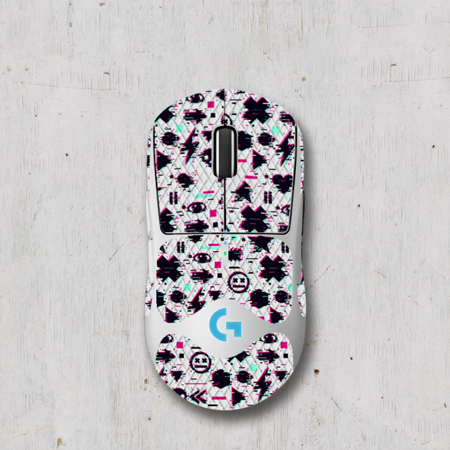 라나야 지슈라 커스텀 마우스 그립 테이프 논슬립 스티커 G PRO X SUPERLIGHT, 1개, GLITCH