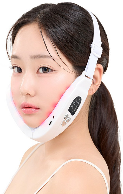 ERANSTAR 무선 스마트 V라인 ems 페이셜마사지기 LED진동 고주파마사지기 얼굴주름관리+저주파 마사지기, 화이트, S1