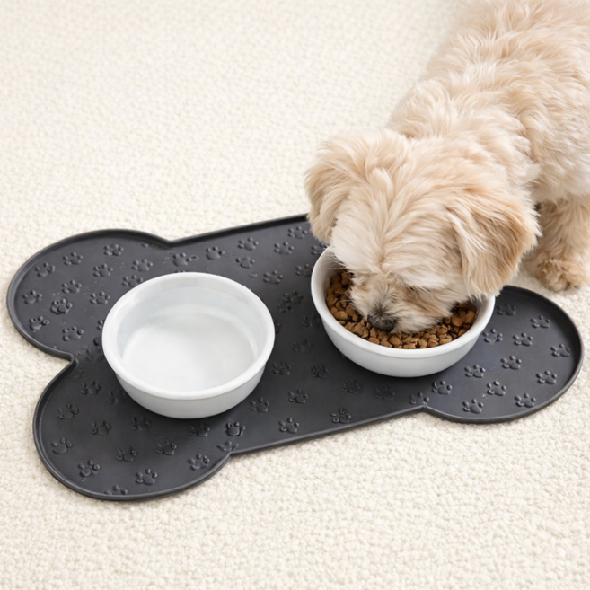 요니크 실리콘 논슬립 반려동물 식기매트, 1개, 그레이S
