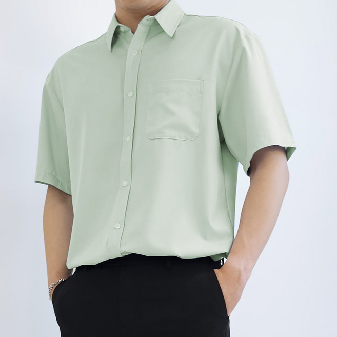 디알엠 남자 여름 반팔셔츠 오버핏 남방