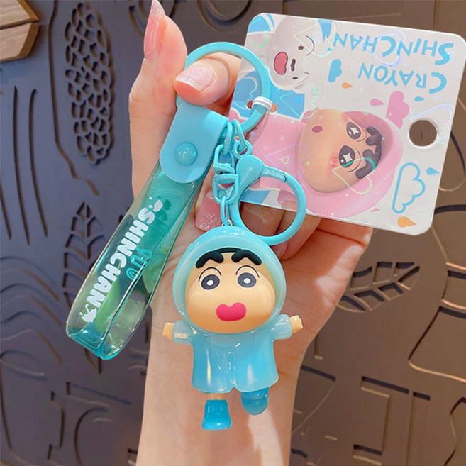 에코케이스 짱구 키링 열쇠 가방고리, 1개, 13짱구파랑우비