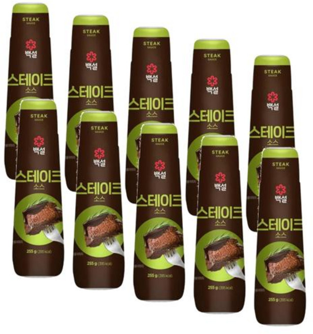 CJ 백설 스테이크 소스, 255g, 10개