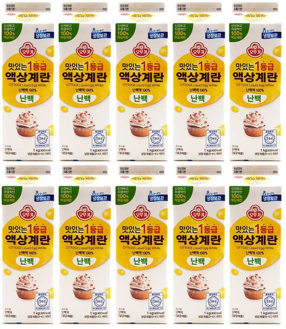 오뚜기 맛있는 1등급 액상계란 난백 계란흰자 액상 계란 난백액 1K * 10개 묶음