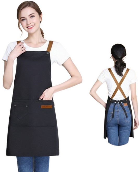 딜리홈 길이조절 방수 앞치마 주방용 식당용 카페 작업용 앞치마, 1개, 블랙