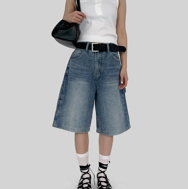 [~2XL / 2기장 ] 테이크 데님 버뮤다 팬츠