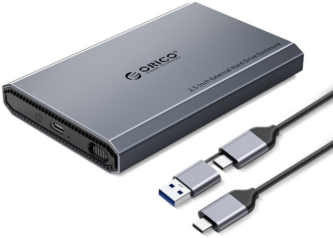 오리코 알루미늄 합금 2.5형 SSD 외장하드케이스 DD25, USB-C, 1개