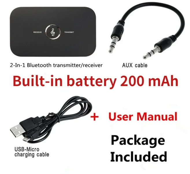 업그레이드 된 Bluetooth 5.0 오디오 송신기 수신기 RCA 3.5mm AUX 잭 USB 동글 음악 무선 어댑터 (자동차, 01 b6, 01 블루투스 v5.0