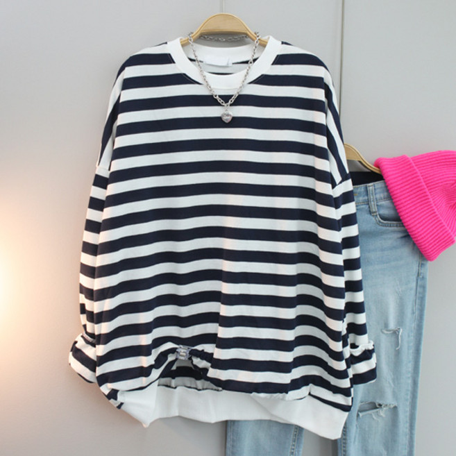 달콩 여성 빅사이즈 봄신상 롱맨투맨 루즈핏 모어단가라오버핏맨투맨