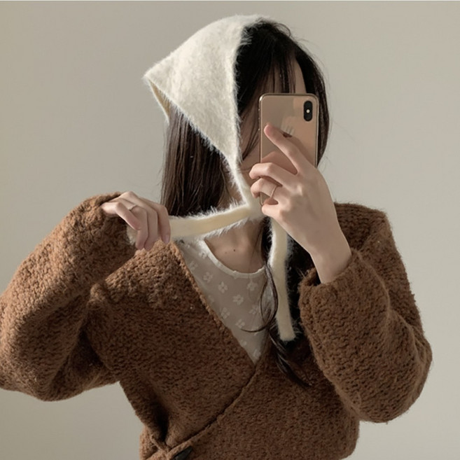 블링살롱 티아 앙고라 니트 귀마개 이어머프 이어워머 머플러 귀도리 겨울 니트보넷