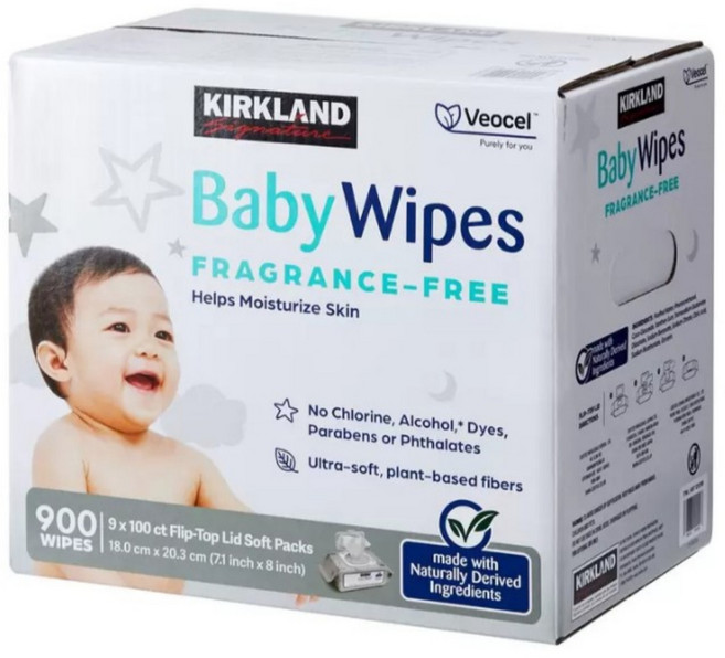 코스트코 유아용 물티슈 저자극 무향 커클랜드 시그니춰 100매 캡형 9팩