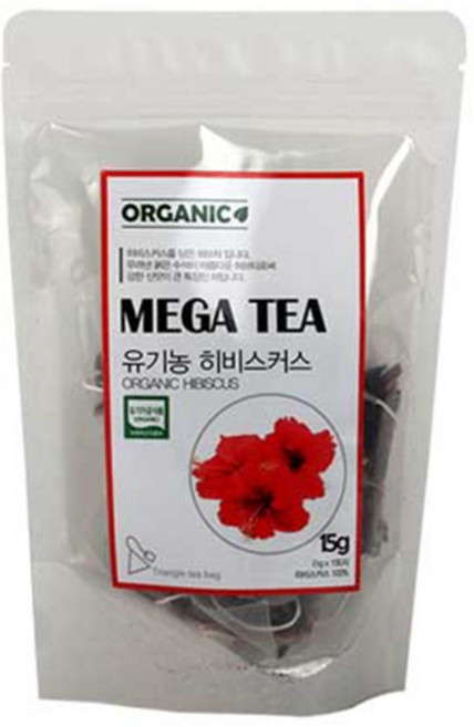 메가티 유기농 히비스커스 삼각 15티백, 1g, 1개, 15개입