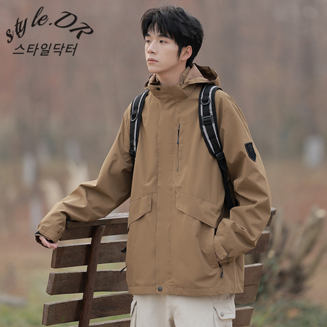 스타일닥터 남자 아웃도어 남녀공용 봄가을 방수 바람막이 캐주얼 자켓 경량 착용감 후드집업