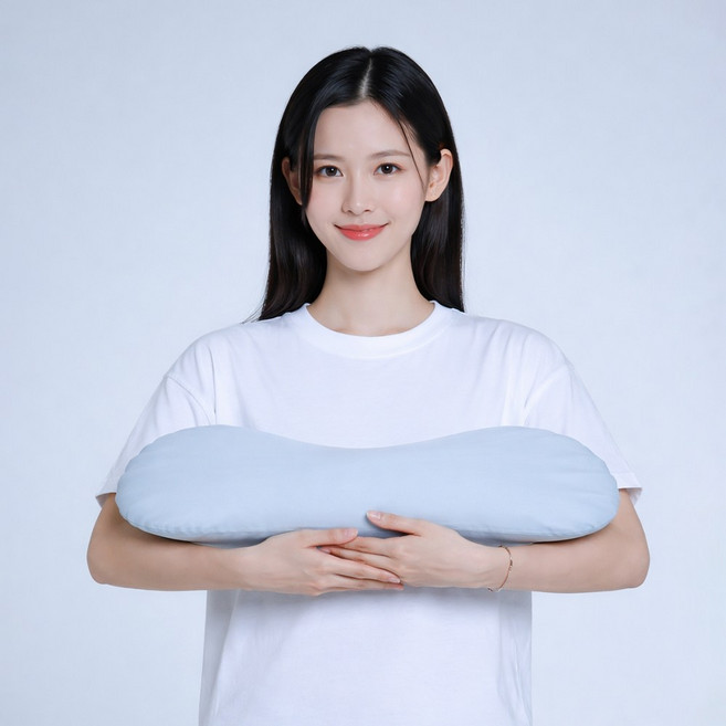 리에본 메모리폼 허리 베개 수면용, 그레이, 1개