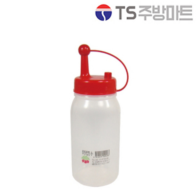 [한일] 투명 케찹병 (빨간색뚜껑) - 케찹 튜브 소스병 (5종), 770ml, 1개