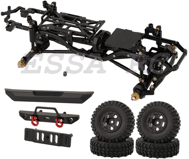 Axial SCX24 AXI00002 랭글러 미니 모델 자동차 1/24 RC 리모컨 클라이밍 자동차 오프로드 자동차 금속 프, 01 Black, 01 CN, 1개