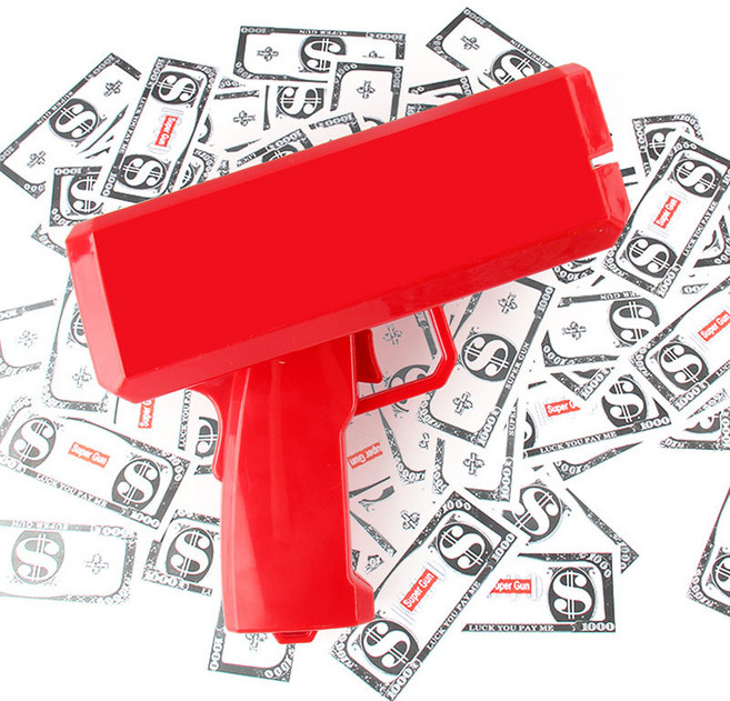 噴錢槍 Money Gun美金槍 噴錢槍玩具射錢 鈔票槍 玩具槍, 1個, 無logo紅色噴錢槍407g:1個