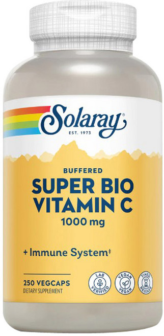 솔라레이 슈퍼 바이오 비타민 C 250정 아스코르 빈산 브산 아세로라 체리 로즈힙 바이오 플라보노이드 루틴 헤스페리딘 감귤 효능 효과, 1개