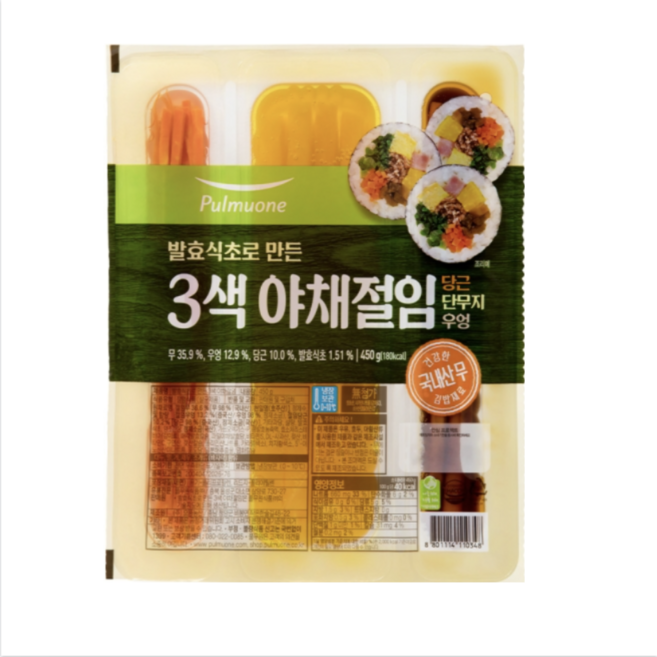 풀무원식품 김밥용 3색 야채절임 450g, 5개