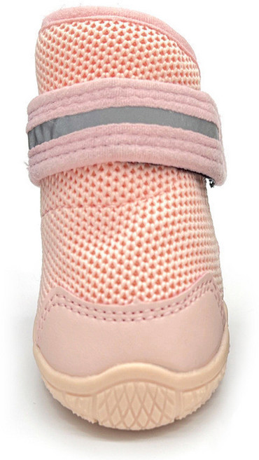 狗狗運動鞋 網面透氣 防滑耐磨 反光設計, 藕粉,2 #, 1個