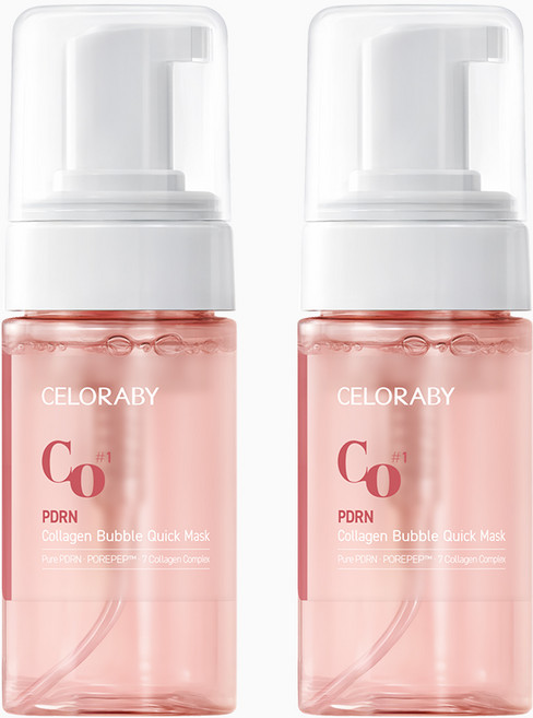 셀로라바이 15초 광채 피부 연어 PDRN 버블마스크 물광 속보습케어 콜라겐팩 2개, 100ml