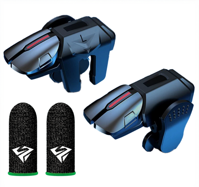 올리스트 스마트폰 모바일 게임 트리거 게임용 골무 세트, 1개, 블랙, AT1