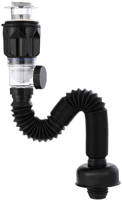 하이라인 다이브 세면대 냄새차단 자동팝업 배수트랩, 블랙