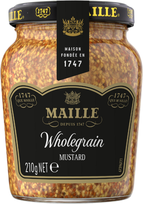 MAILLE 魅雅芥末籽醬 法國原裝進口 顆粒飽滿 適用於多種料理 提升風味層次, 210g, 1個