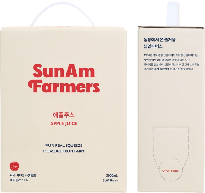 [선암파머스] - 착즙 블렌딩 애플주스 BIB (3L 대용량), 3L, 3L, 1개