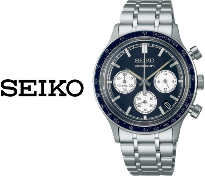 세이코 크로노그래프 남자 메탈 손목시계 SSB477P1