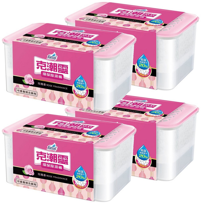 farcent 花仙子 克潮靈 環保除濕桶 玫瑰香, 350g, 4個
