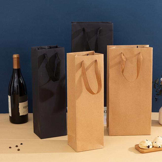 튼튼한 양주 쇼핑백 참기름 와인 긴 봉투 종이 가방, 크라프트_1단, 1개