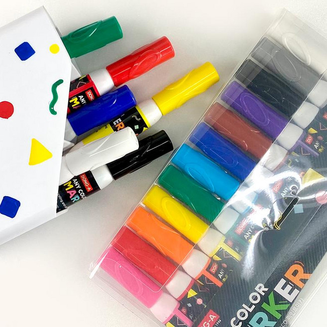 [국산]동아 애니칼라마카 6색/12색 금속 유리 플라스틱 목재에도 잘 써지고 덧칠도 가능, 12색, 1개