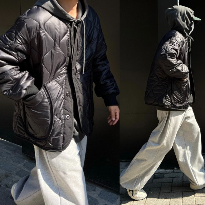 르위 오버핏 깔깔이 패딩 퀄팅 점퍼 남녀공용 빅사이즈 방한복