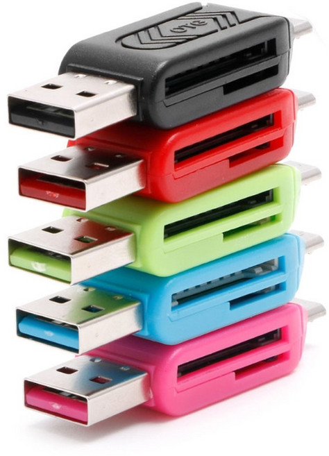 멀티 마이크로 USB SDXC SD TF 메모리 카드 리더 USB 2.0 OTG 기능 어댑터 PC 노트북 컴퓨터 스마트 폰, 검은색, 01 Black