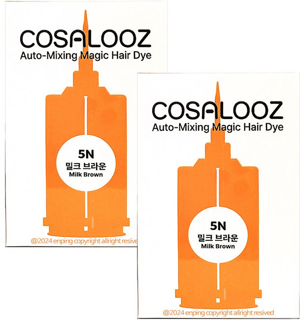 [엔핑] 코살루즈 오토믹싱 매직 염색제 (다크 / 밀크) 브라운, 밀크 브라운, 2개